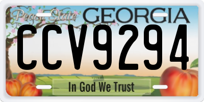 GA license plate CCV9294