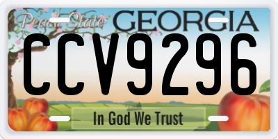 GA license plate CCV9296