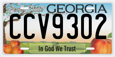 GA license plate CCV9302