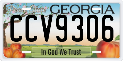 GA license plate CCV9306