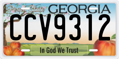 GA license plate CCV9312
