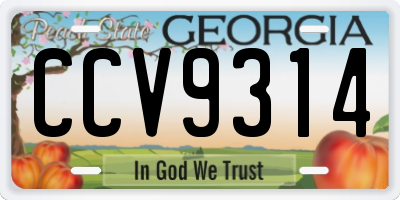 GA license plate CCV9314