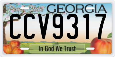 GA license plate CCV9317