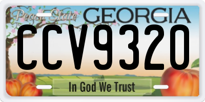 GA license plate CCV9320