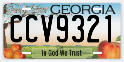 GA license plate CCV9321