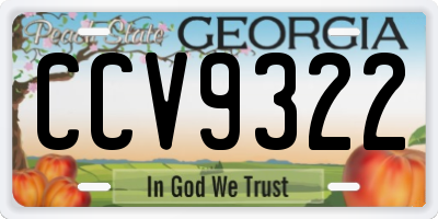 GA license plate CCV9322