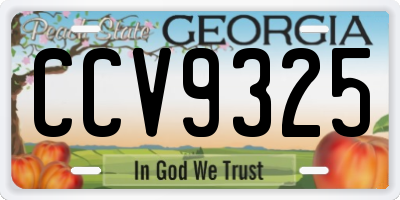 GA license plate CCV9325