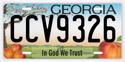 GA license plate CCV9326