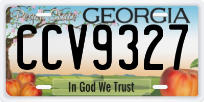 GA license plate CCV9327