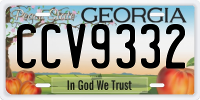 GA license plate CCV9332