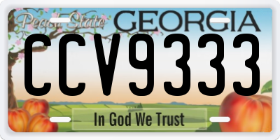 GA license plate CCV9333