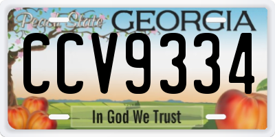 GA license plate CCV9334