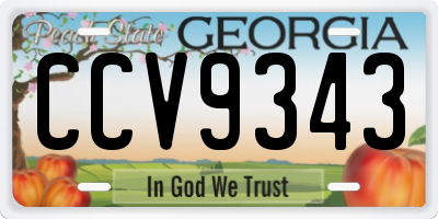 GA license plate CCV9343