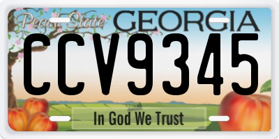 GA license plate CCV9345