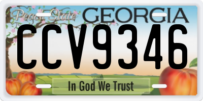 GA license plate CCV9346