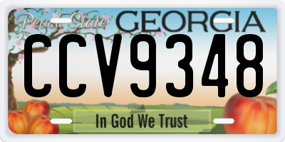 GA license plate CCV9348