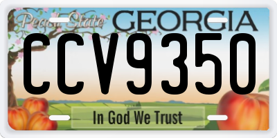 GA license plate CCV9350