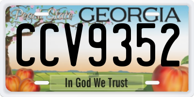GA license plate CCV9352