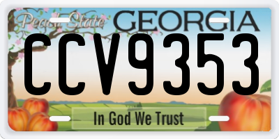 GA license plate CCV9353