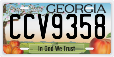 GA license plate CCV9358