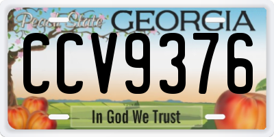 GA license plate CCV9376