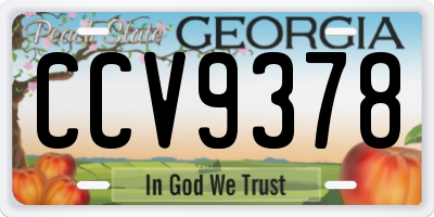 GA license plate CCV9378
