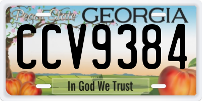 GA license plate CCV9384