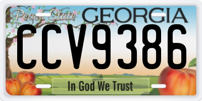GA license plate CCV9386