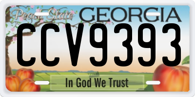 GA license plate CCV9393