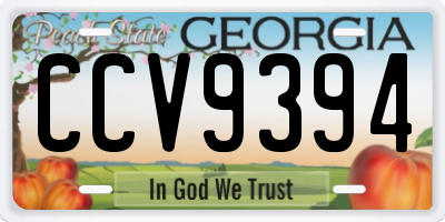 GA license plate CCV9394