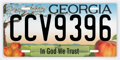 GA license plate CCV9396