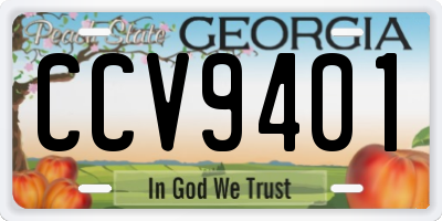 GA license plate CCV9401