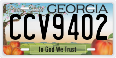 GA license plate CCV9402