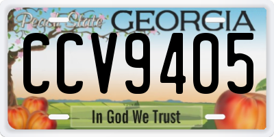 GA license plate CCV9405