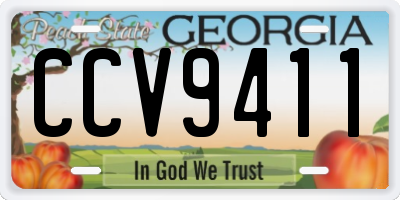 GA license plate CCV9411