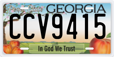 GA license plate CCV9415