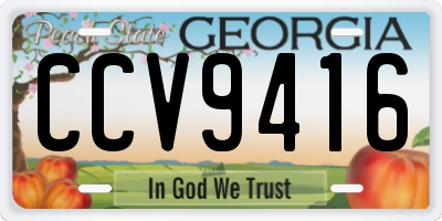 GA license plate CCV9416
