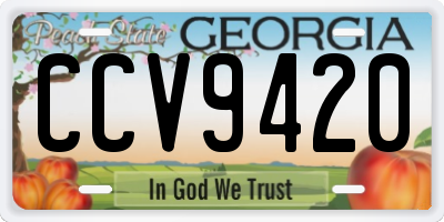 GA license plate CCV9420