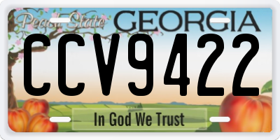 GA license plate CCV9422