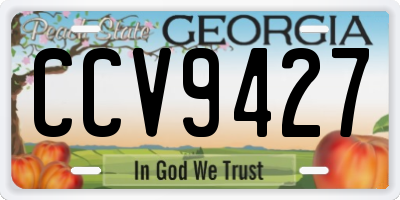 GA license plate CCV9427