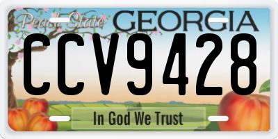 GA license plate CCV9428