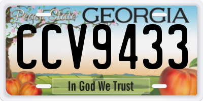 GA license plate CCV9433