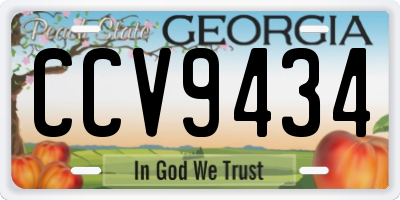 GA license plate CCV9434