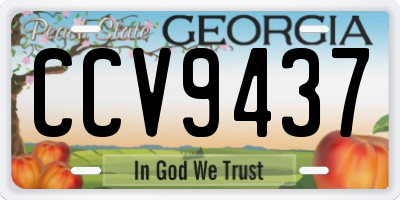 GA license plate CCV9437