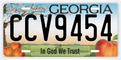 GA license plate CCV9454