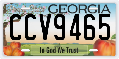 GA license plate CCV9465