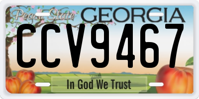 GA license plate CCV9467