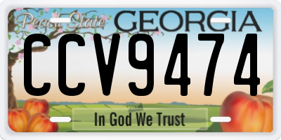 GA license plate CCV9474