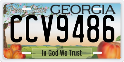GA license plate CCV9486