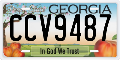 GA license plate CCV9487